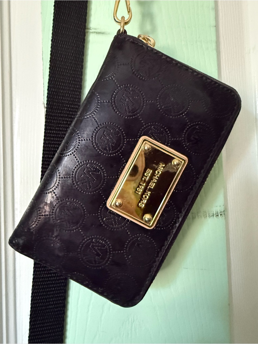 Michael Kors Black Patent Leather Wristlet/Wallet